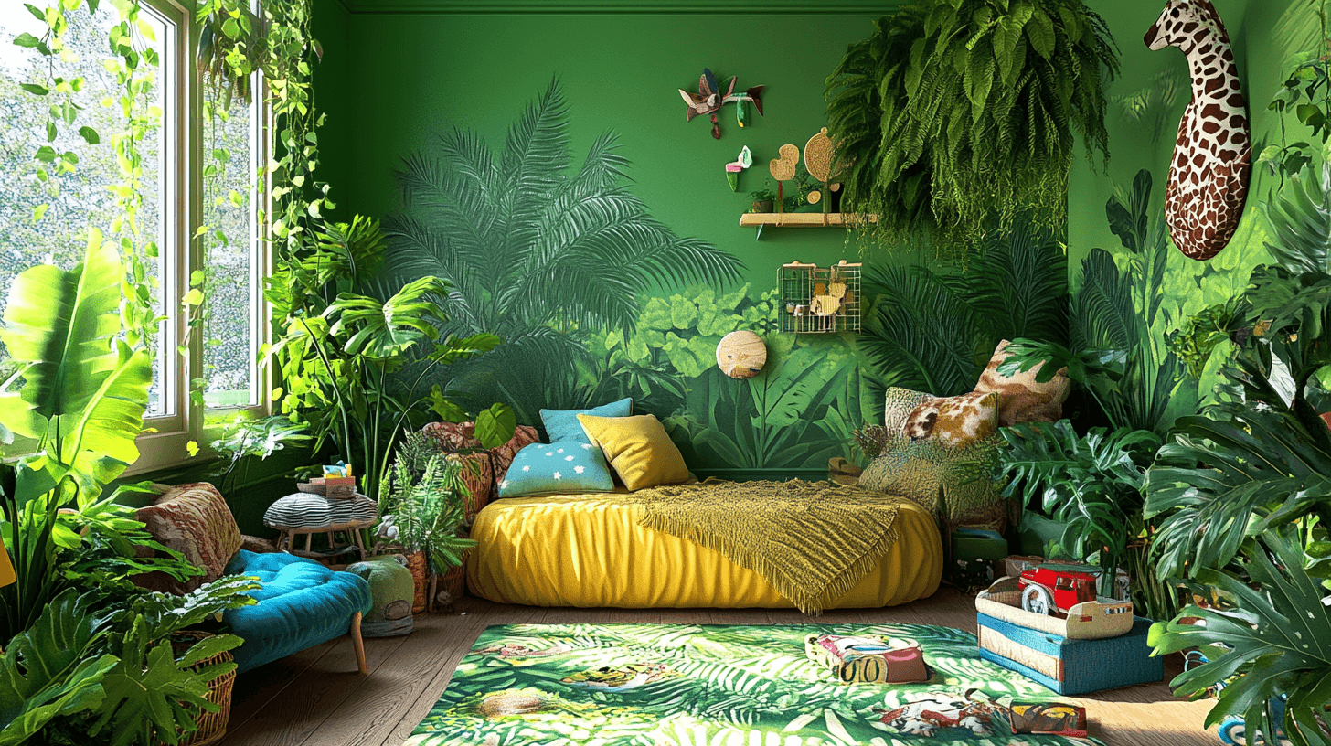 Habitación infantil con temática de jungla: Ideas creativas y coloridas