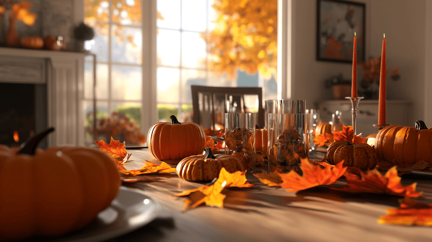 Decoración de mesa estacional para días festivos