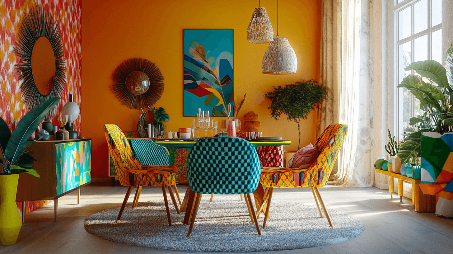Muebles y accesorios en colores vivos