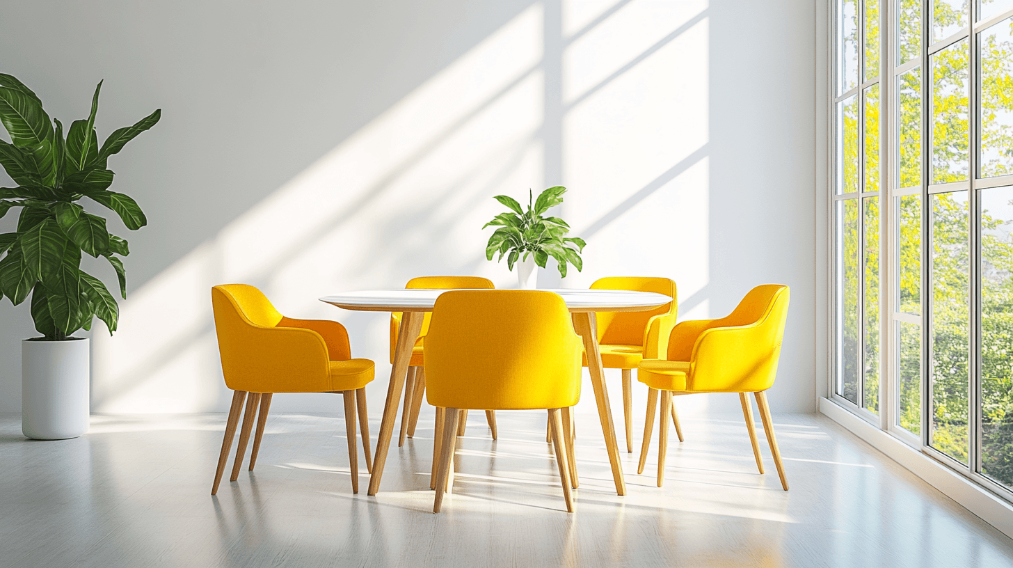 Muebles de color amarillo sol como atractivo