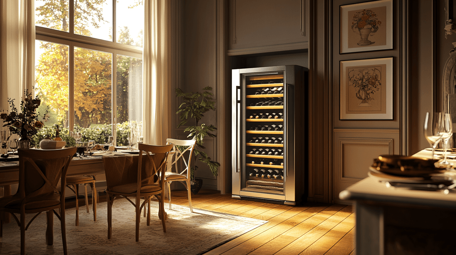 La colocación correcta del refrigerador de vinos en el comedor
