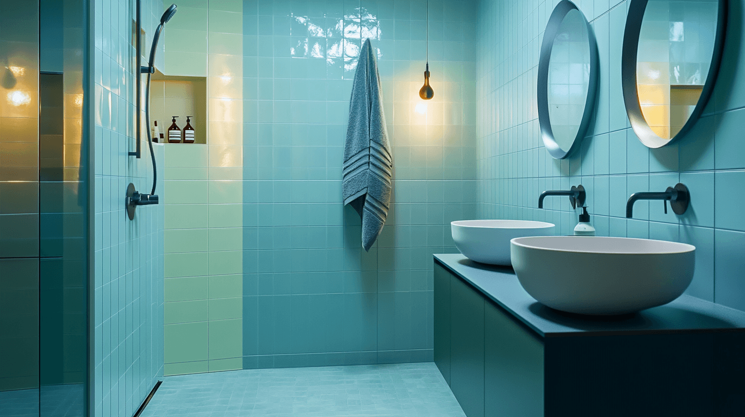 Diseño de color en el baño: Frescura a través de tonos azules y verdes