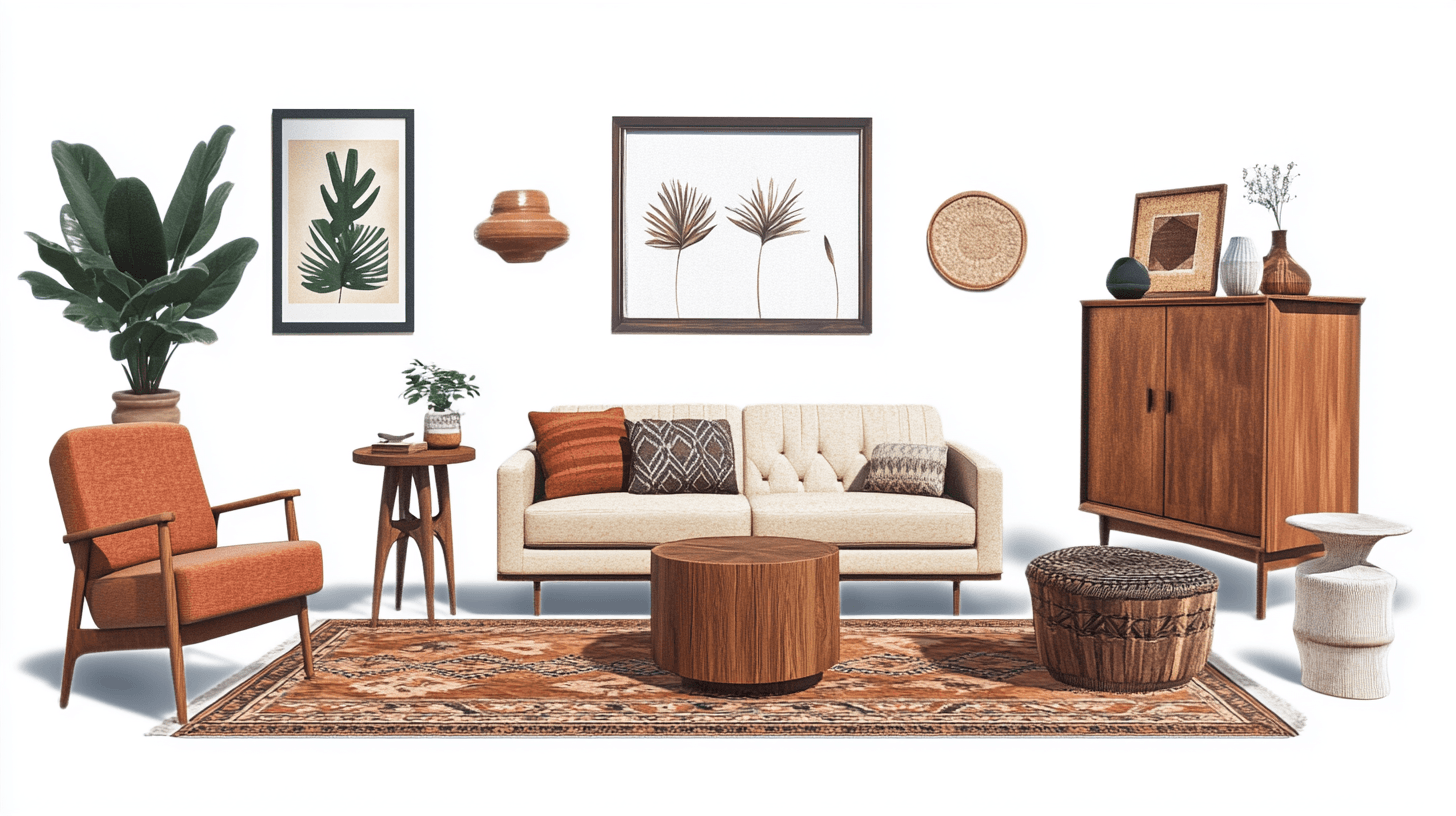 Muebles de estilo Boho-Mid-Century