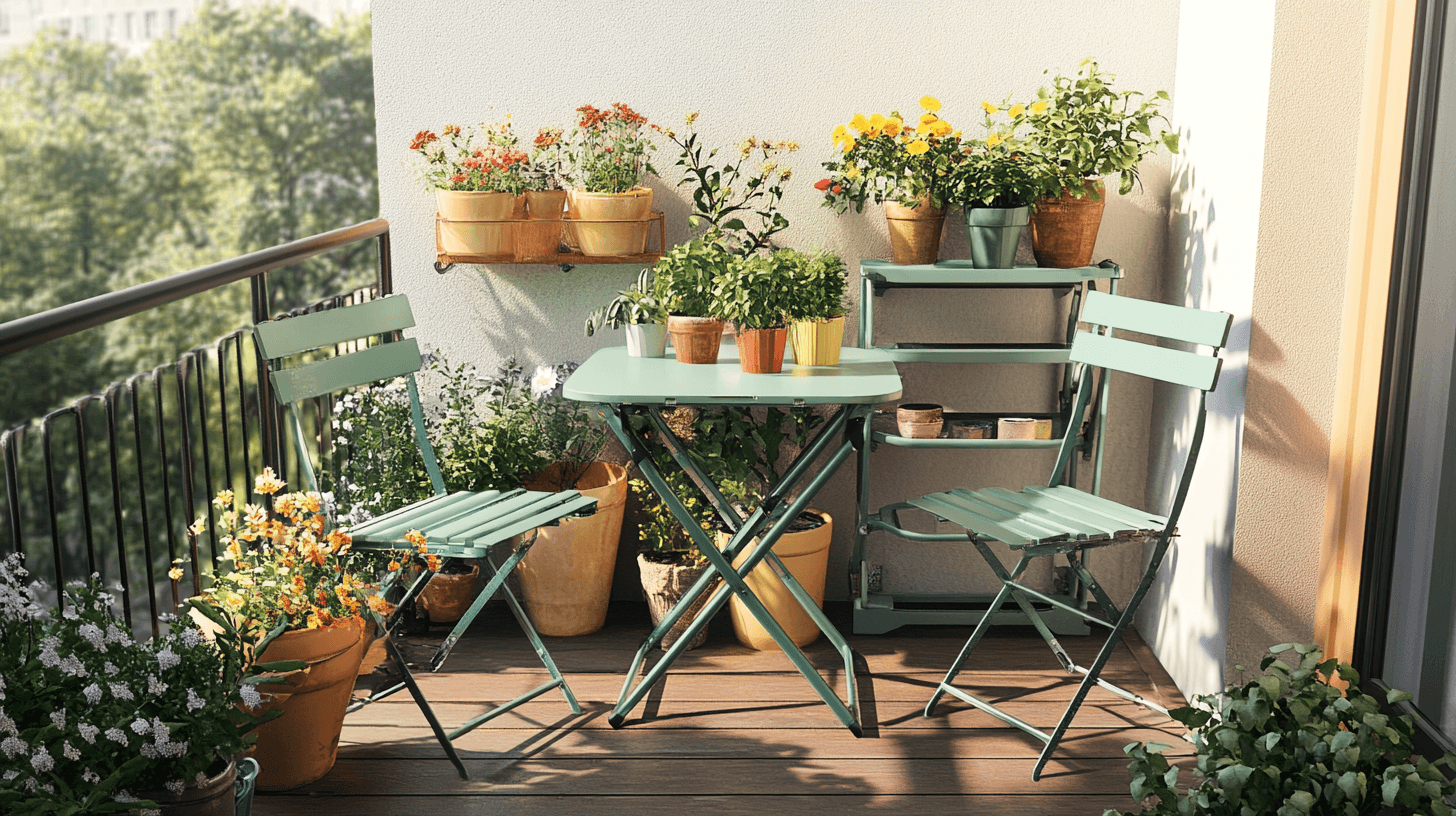 Ideas de muebles que ahorran espacio para balcones pequeños