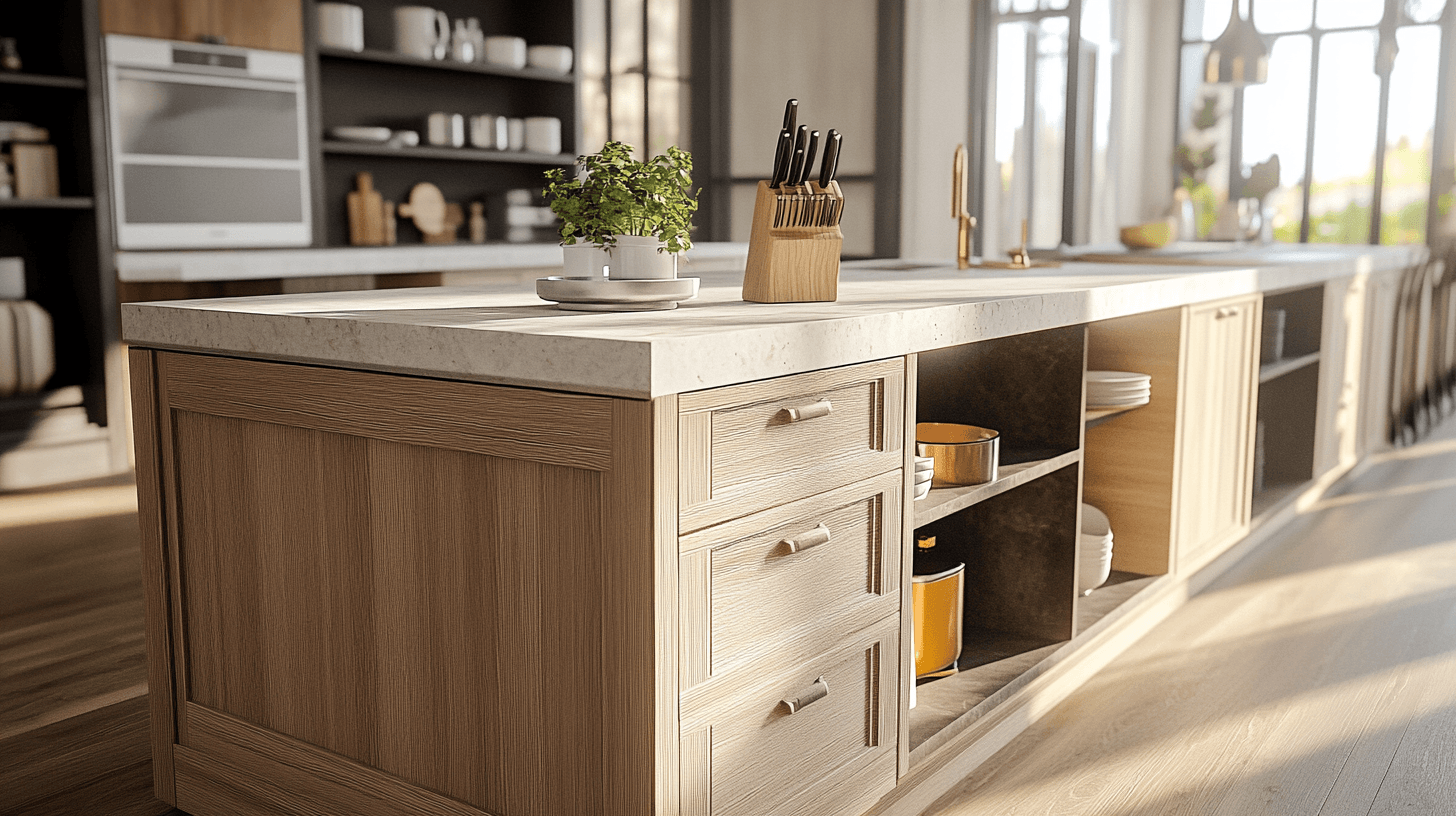 Materiales y cuidado para islas de cocina duraderas