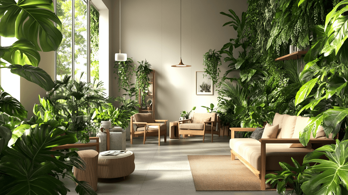 Plantas tropicales como decoración viva