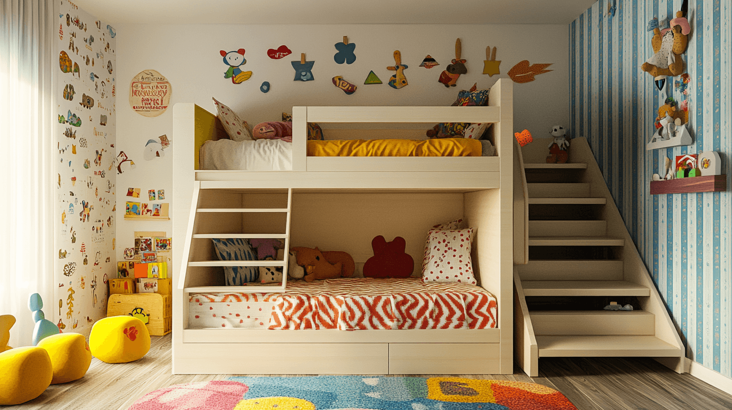 Ideas creativas de diseño para la habitación infantil con litera