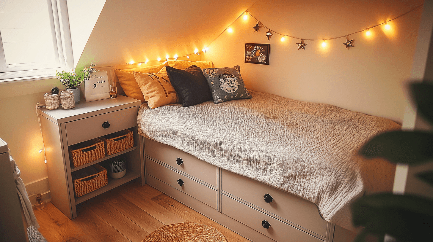 Pequeño dormitorio: funcionalidad y comodidad en formato mini