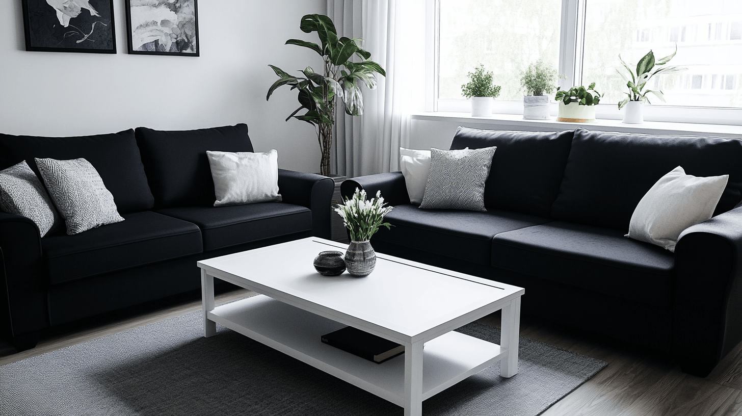 Muebles en blanco y negro: establecer acentos elegantes