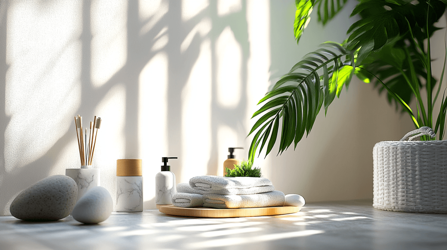 Decoración y accesorios en el baño escandinavo