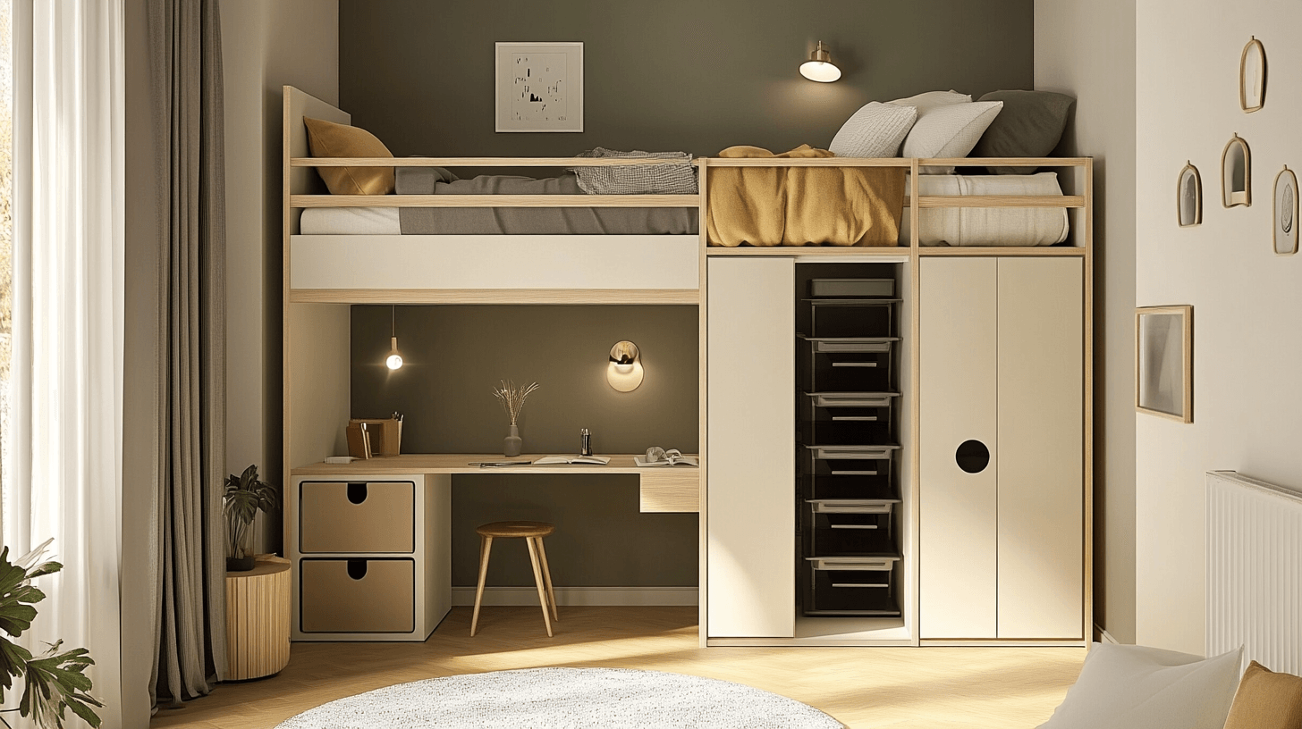 Muebles que ahorran espacio para dormitorios pequeños