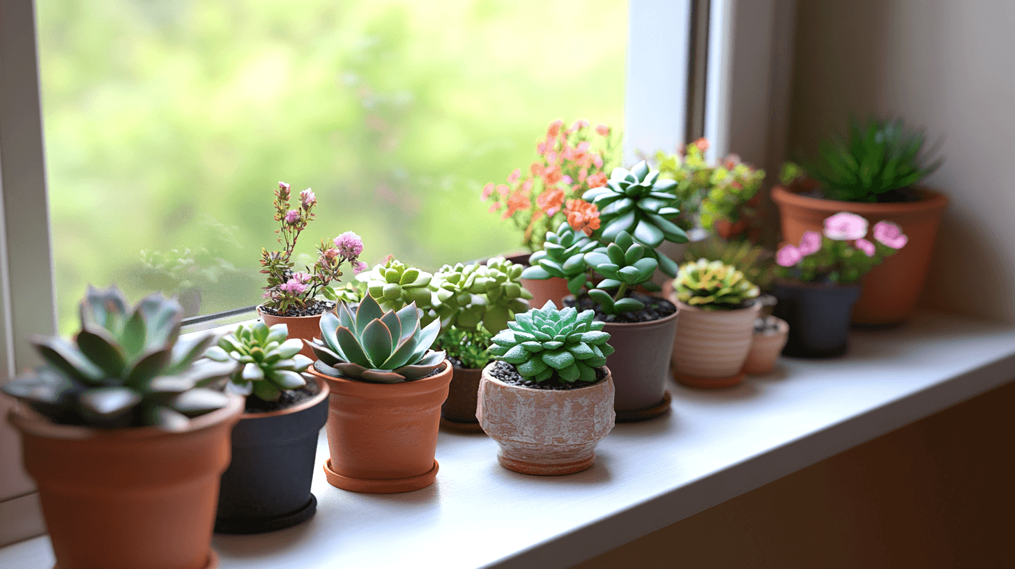 Arreglos de plantas para el alféizar de la ventana