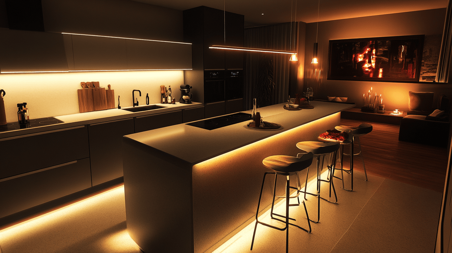 Cocina-comedor con barra integrada: Cocina moderna y convivencia social