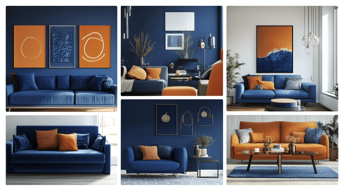 Estilos de vida: Azul y naranja en diferentes estilos de decoración