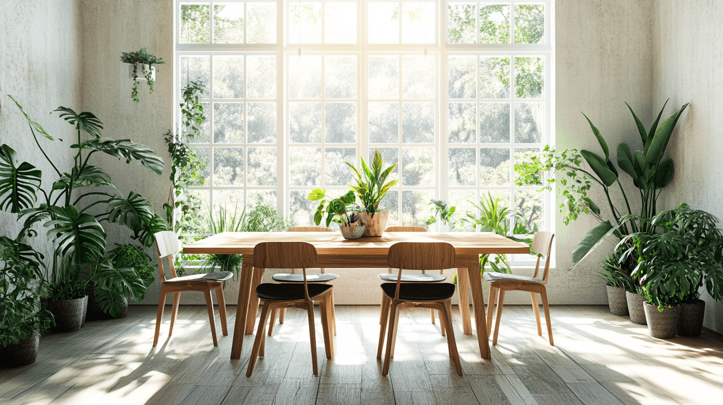 Comedor con elementos de madera: unir naturaleza y diseño