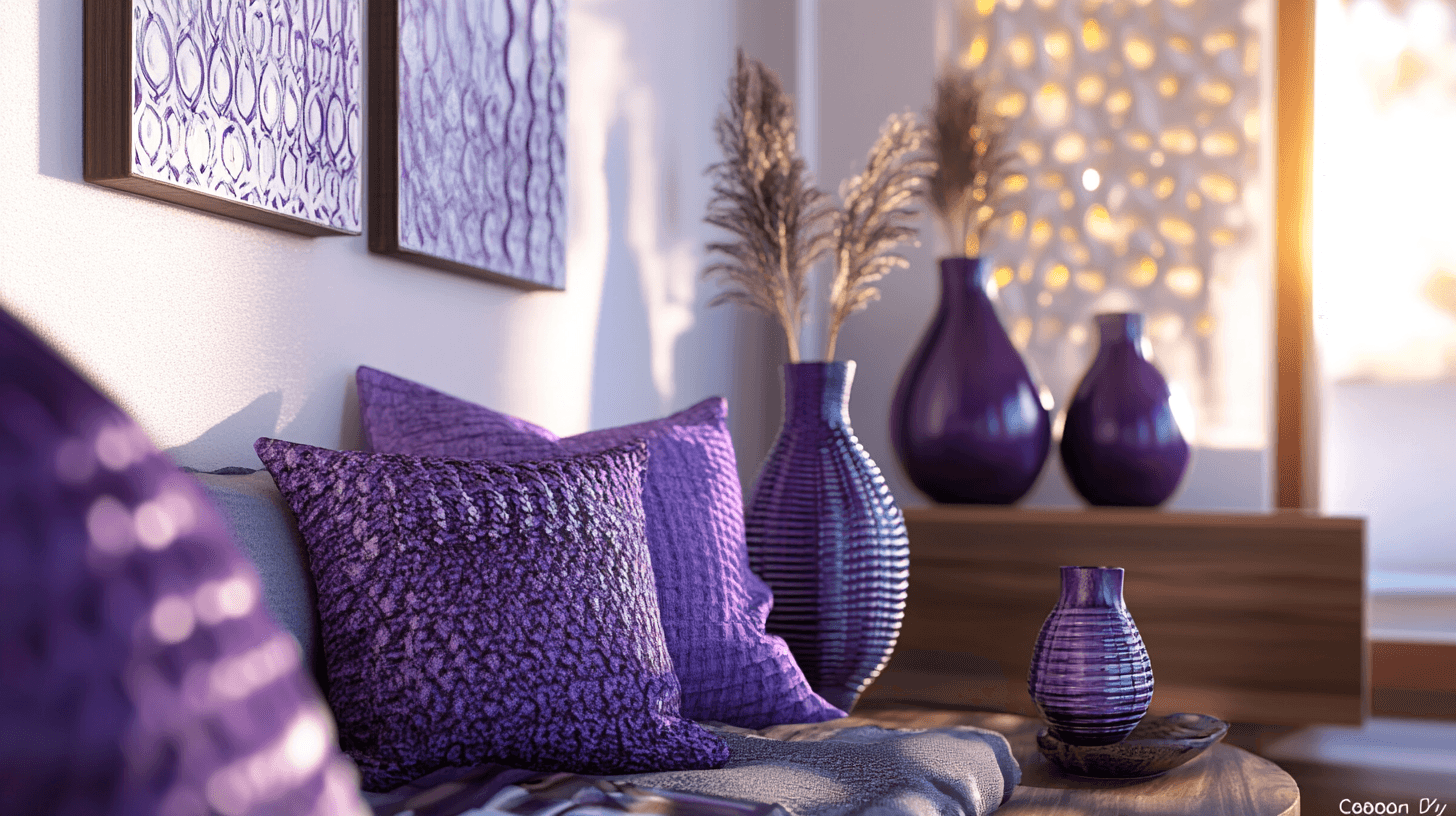 Accesorios decorativos en violeta