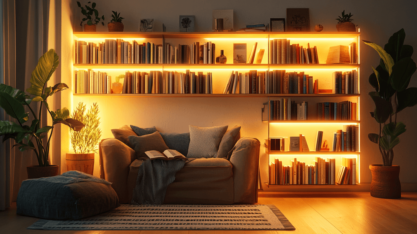 Biblioteca en la sala de estar: escenificar libros con estilo