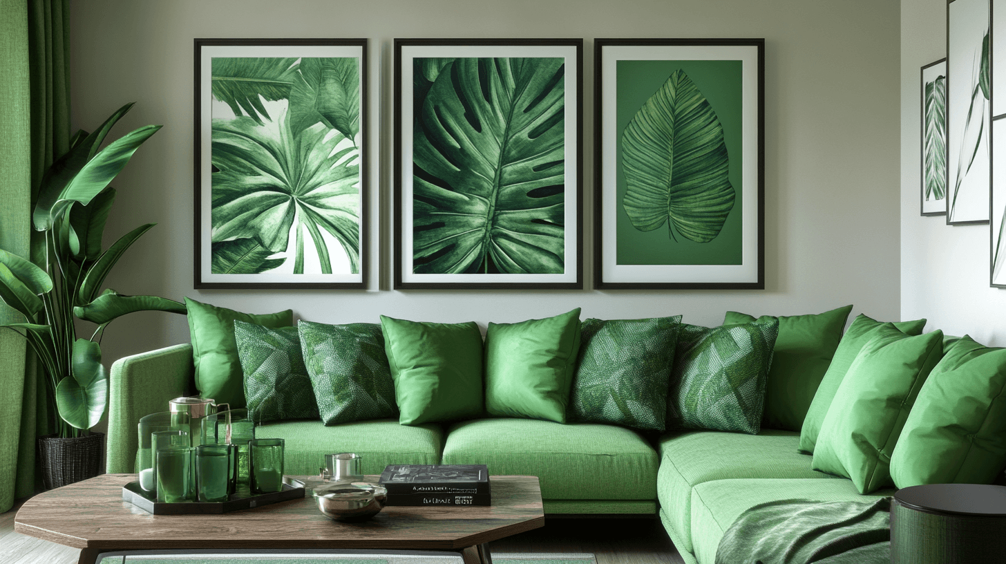 Accesorios decorativos en verde