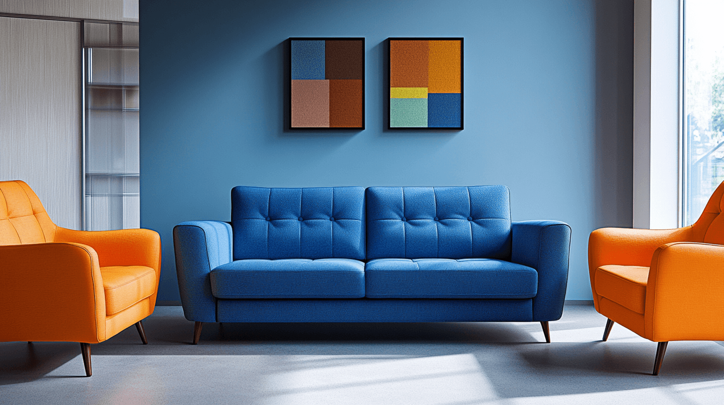Muebles en azul y naranja: Una combinación armoniosa