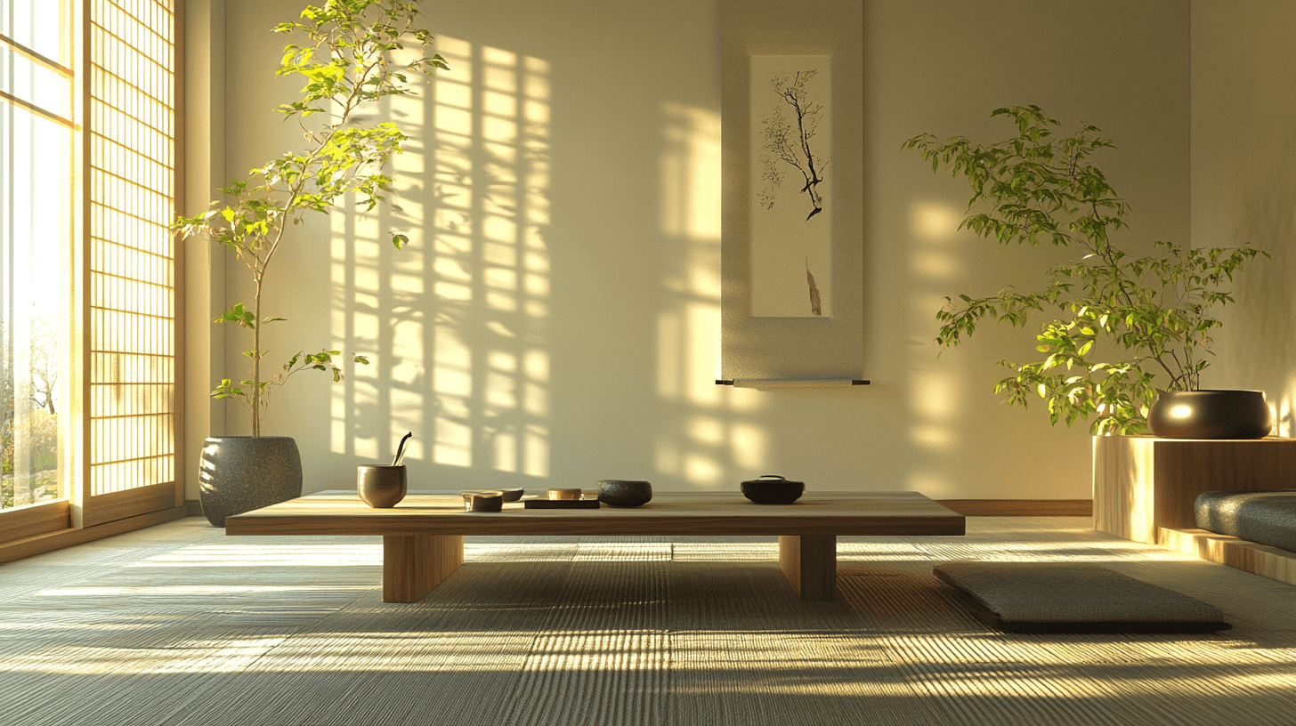 Muebles y decoración en minimalismo zen