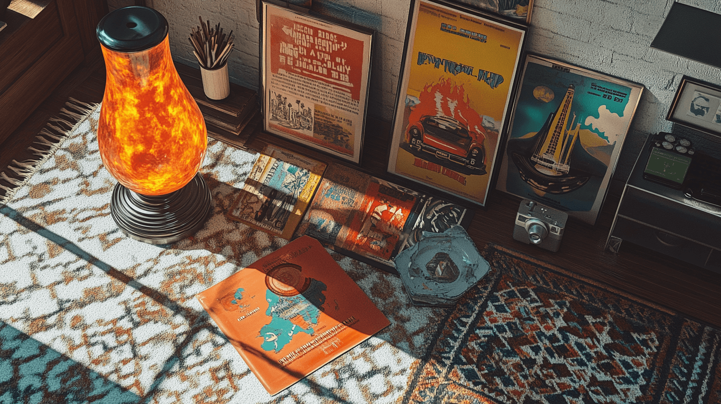 Elementos decorativos con estilo de los años 70
