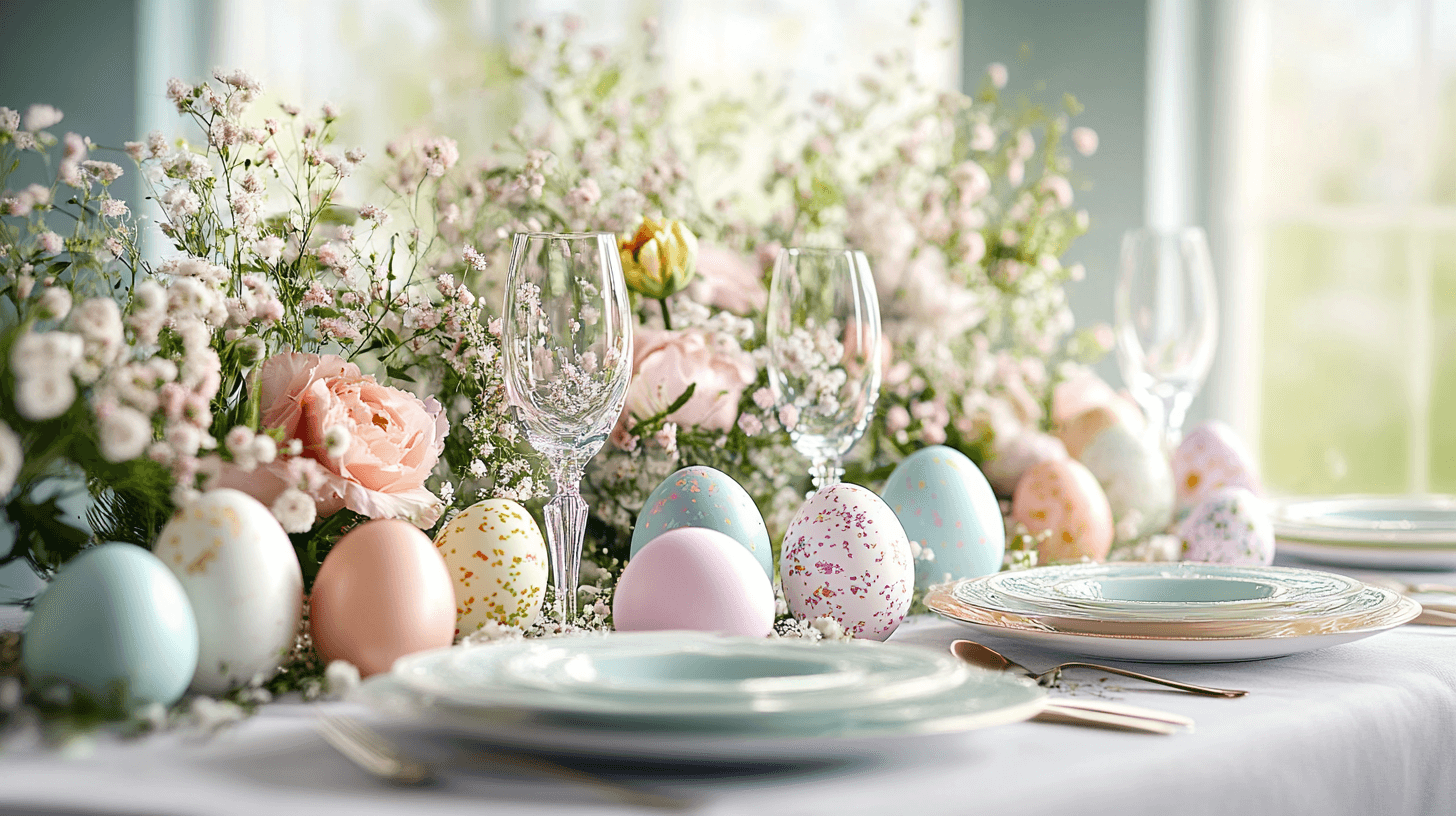 Decoraciones de mesa para la fiesta de Pascua