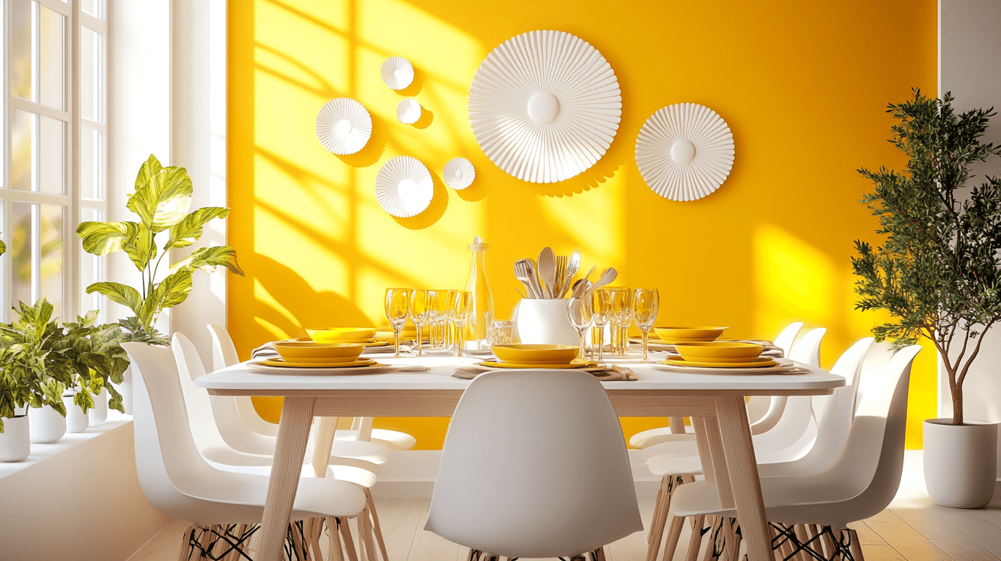 Amarillo sol en el comedor: Calidez y alegría