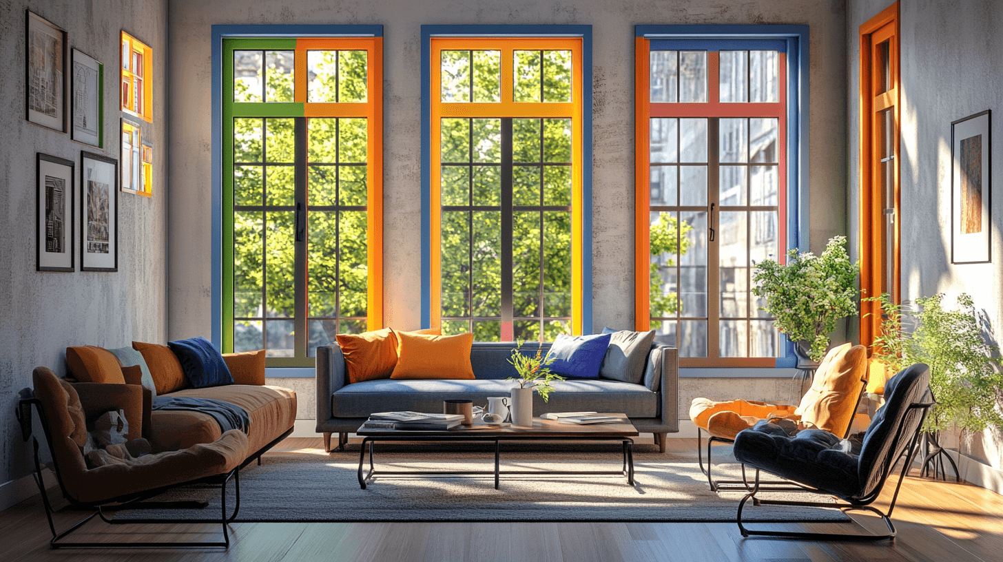Marcos de ventanas de colores: Acentos sutiles para más individualidad