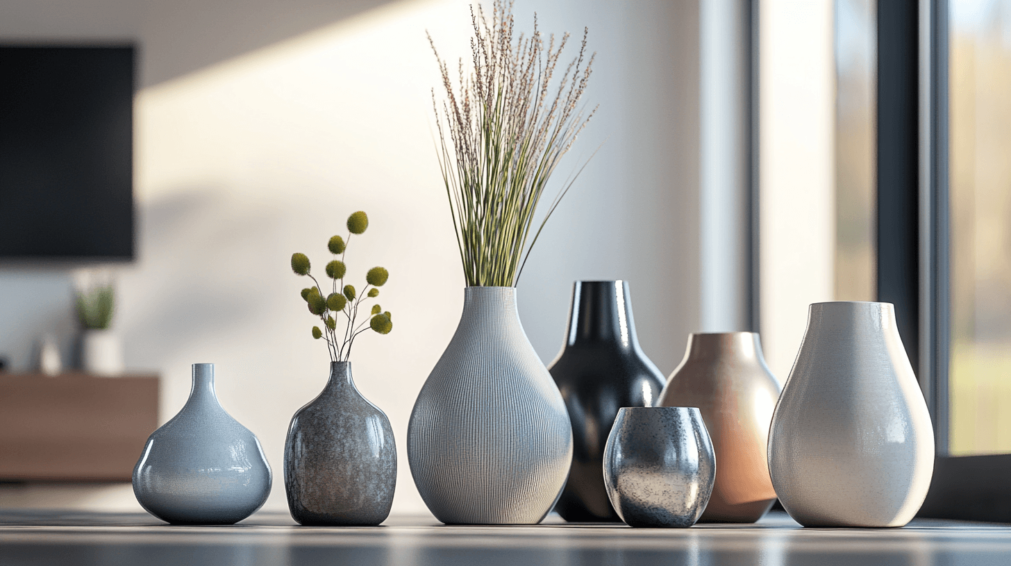 Materiales y su efecto en jarrones minimalistas