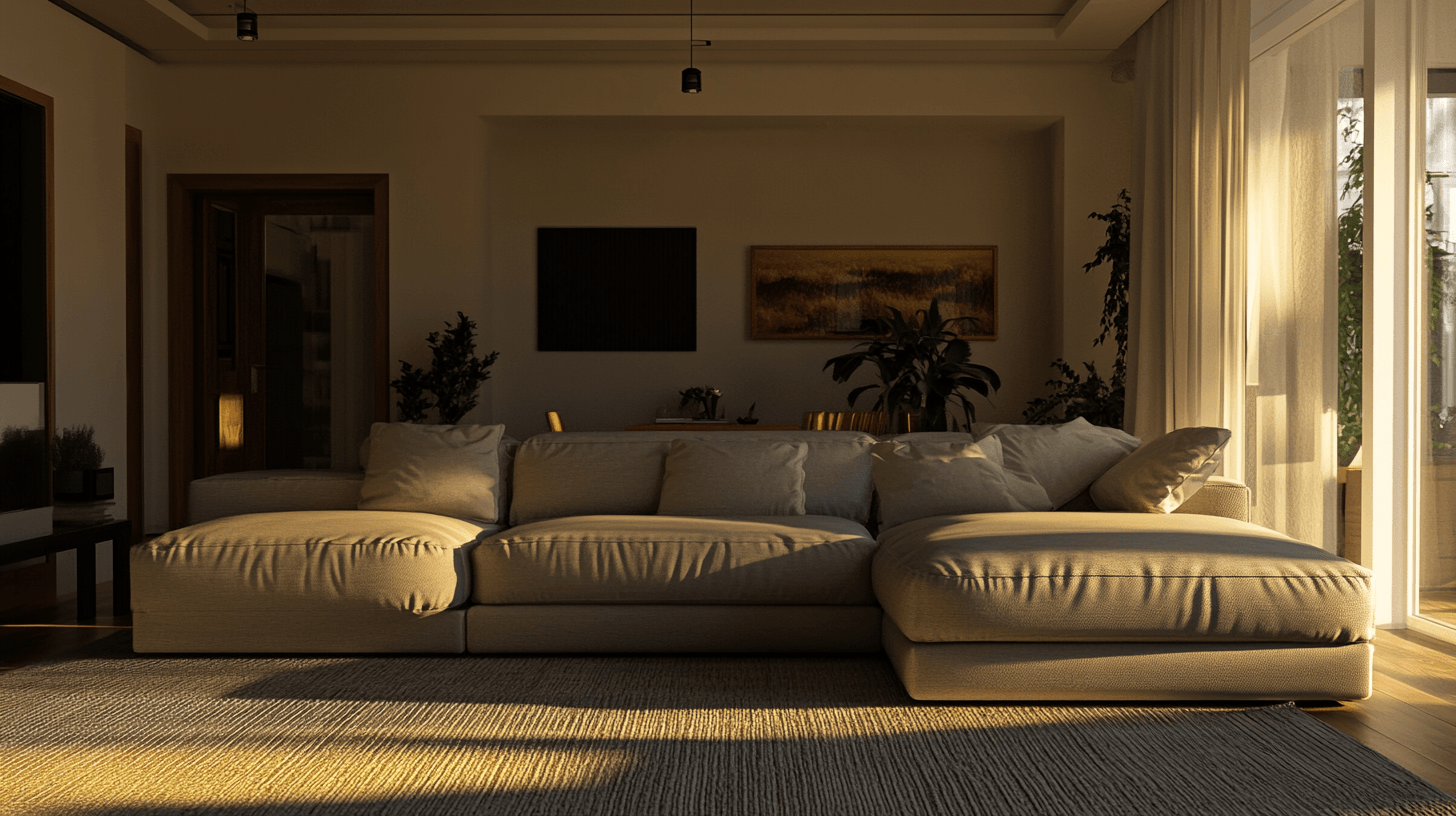Sala de estar con sofá XXL: Comodidad para toda la familia