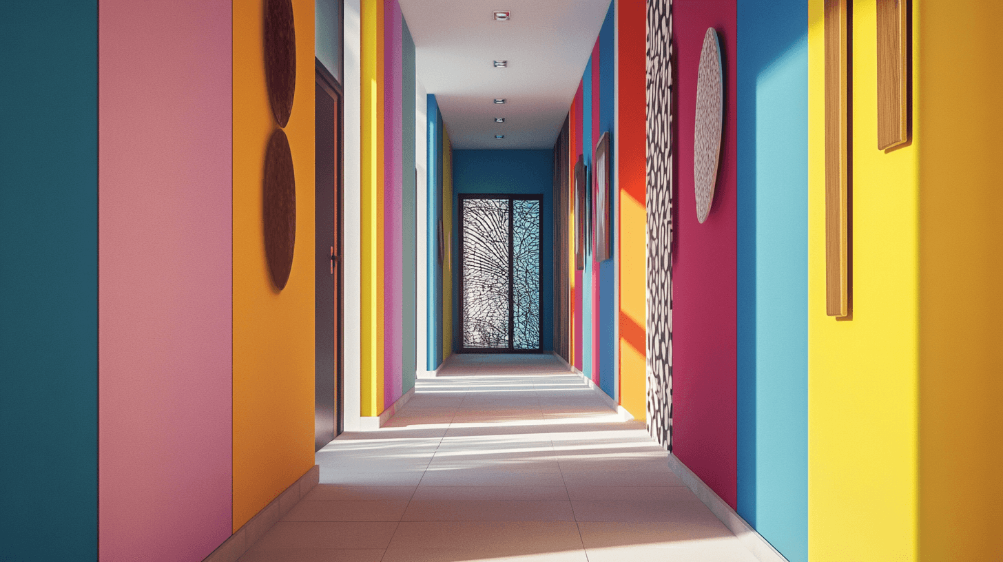 Diseño de colores en el pasillo: Crear acentos con colores