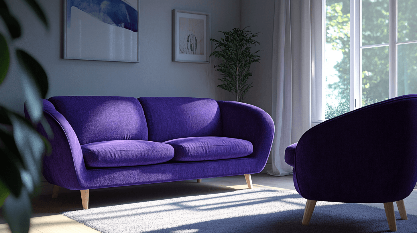 Muebles violetas como llamativos