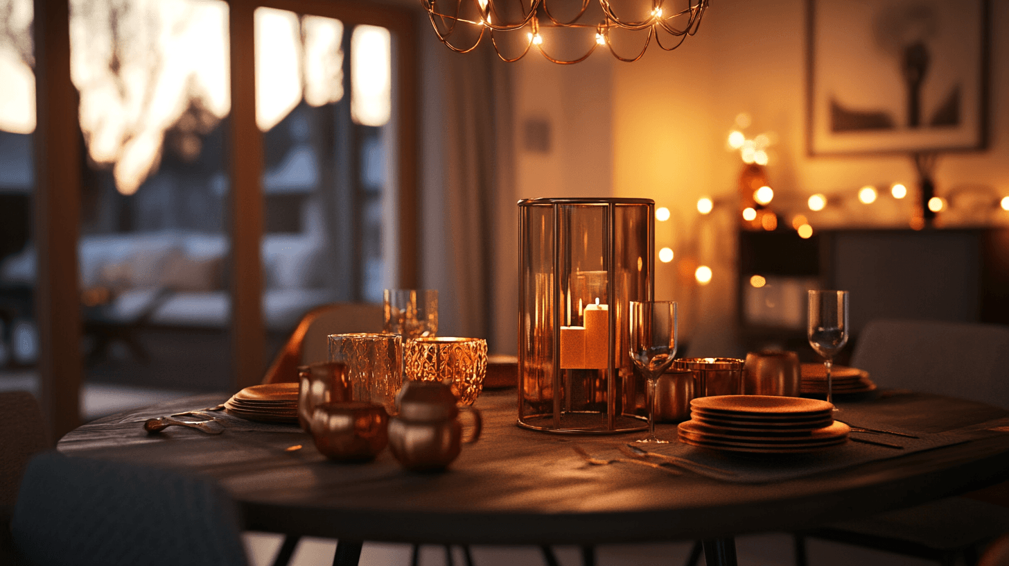 Tonos de cobre en el comedor: combinar calidez y elegancia