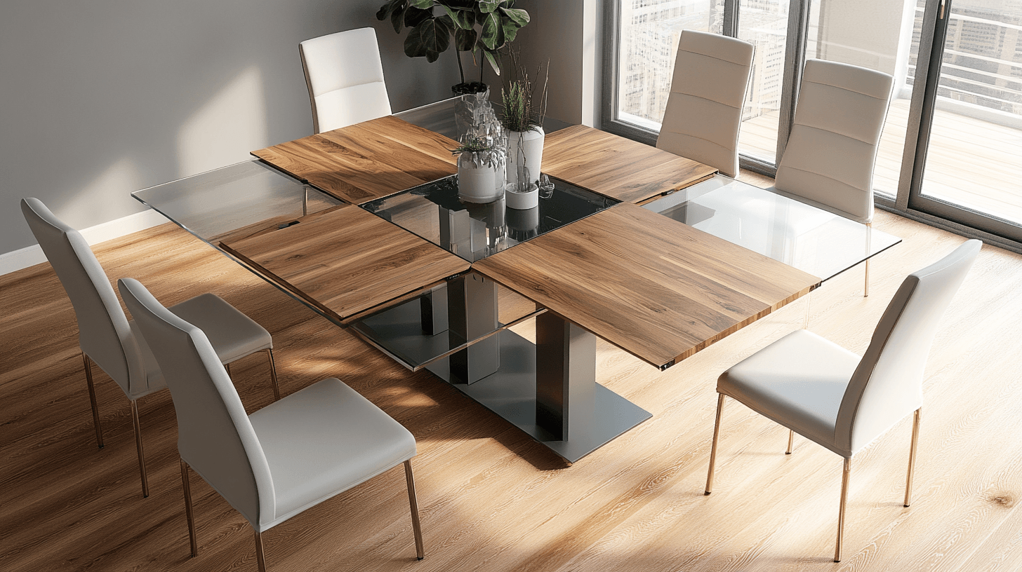 Materiales y diseños para mesas de comedor extensibles