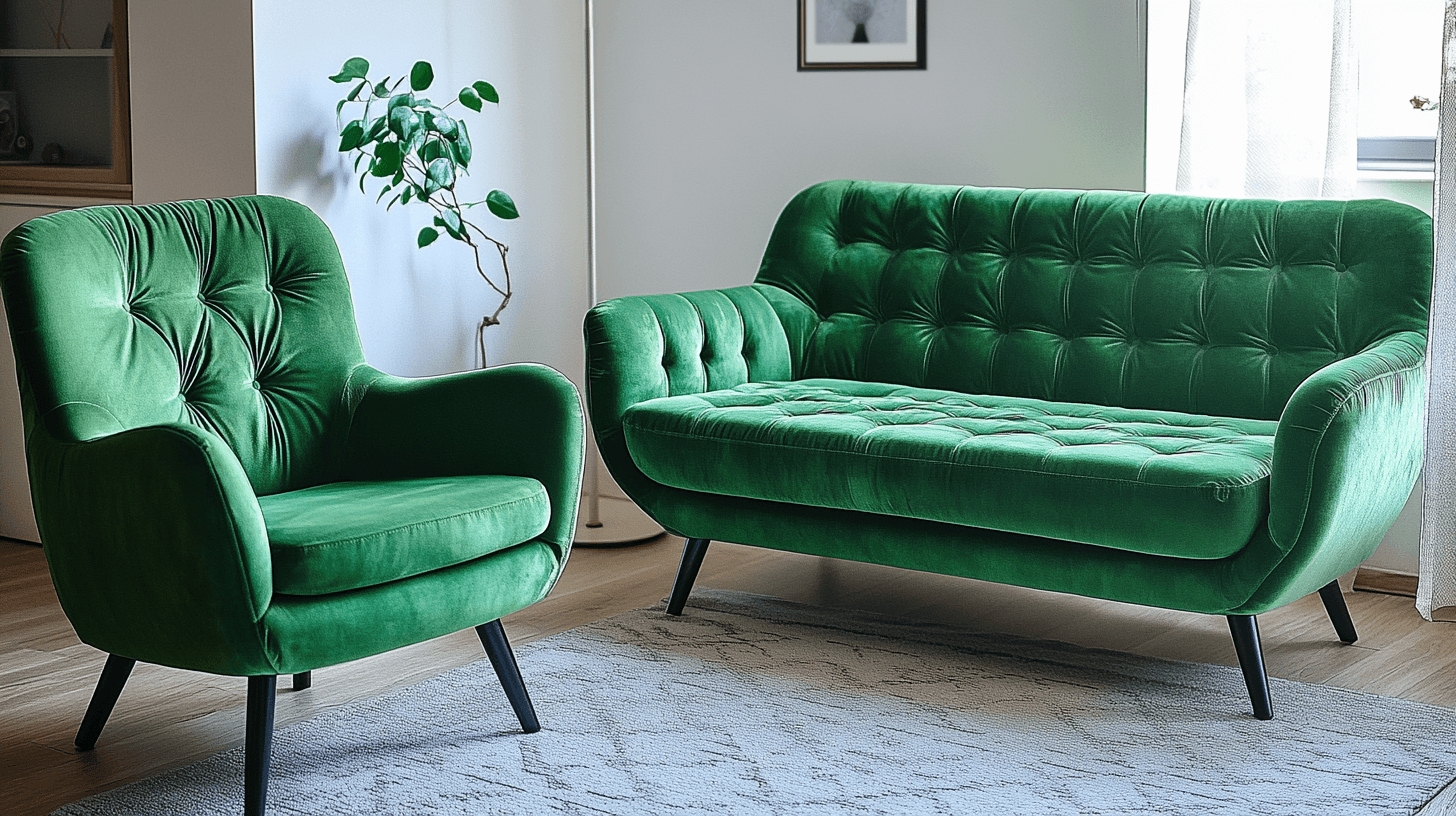 Muebles verdes como piezas de declaración