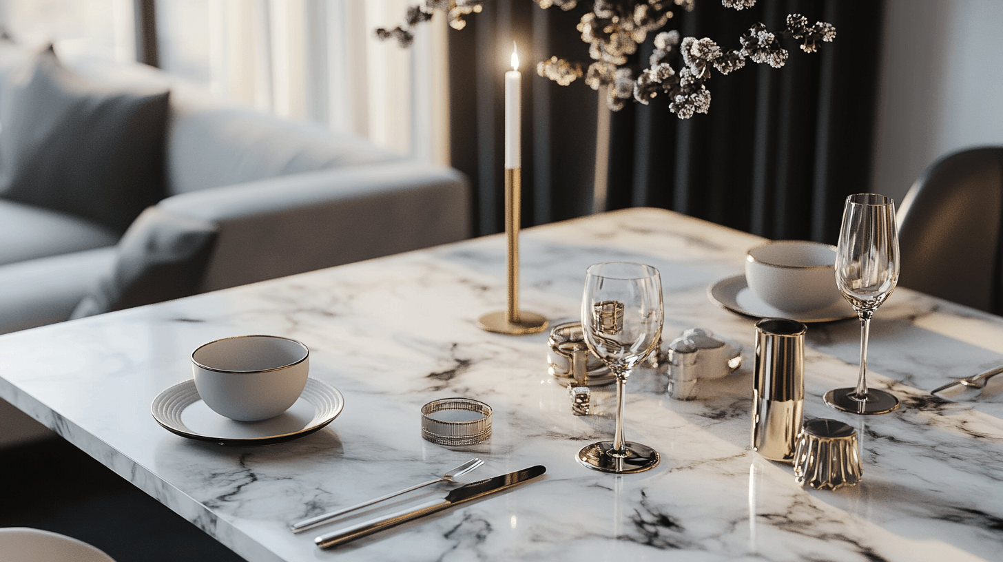 Decoración con mármol: elegancia para mesas y accesorios