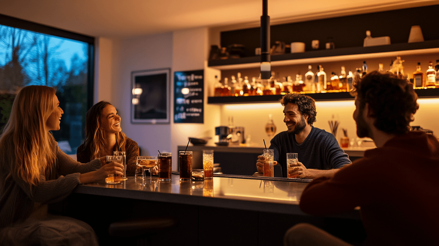 El bar perfecto en tu propia sala de estar: punto de encuentro para amigos y familia
