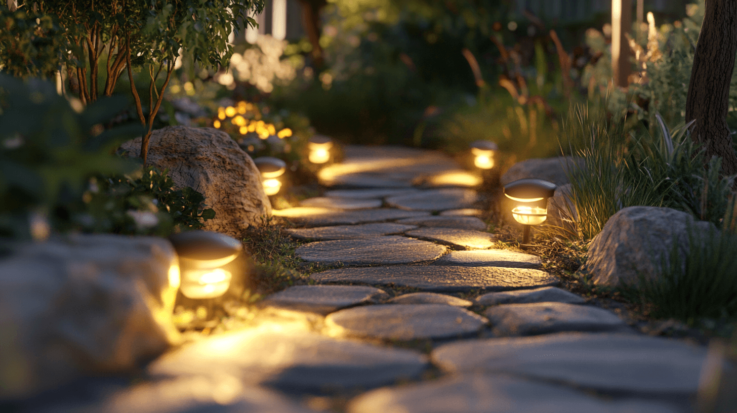 Diferentes tipos de iluminación para senderos de jardín