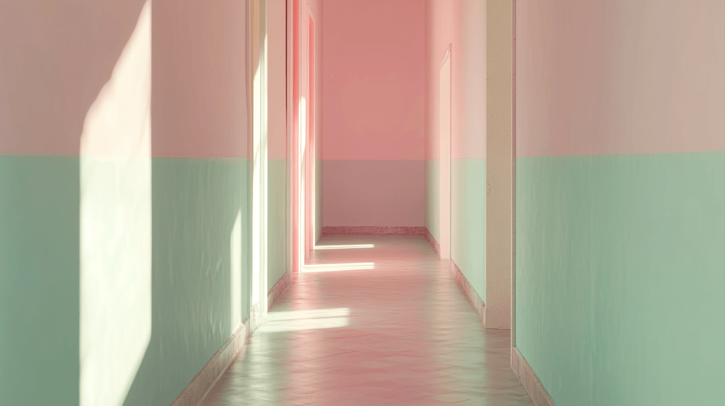 Decoración de paredes en colores pastel para el pasillo
