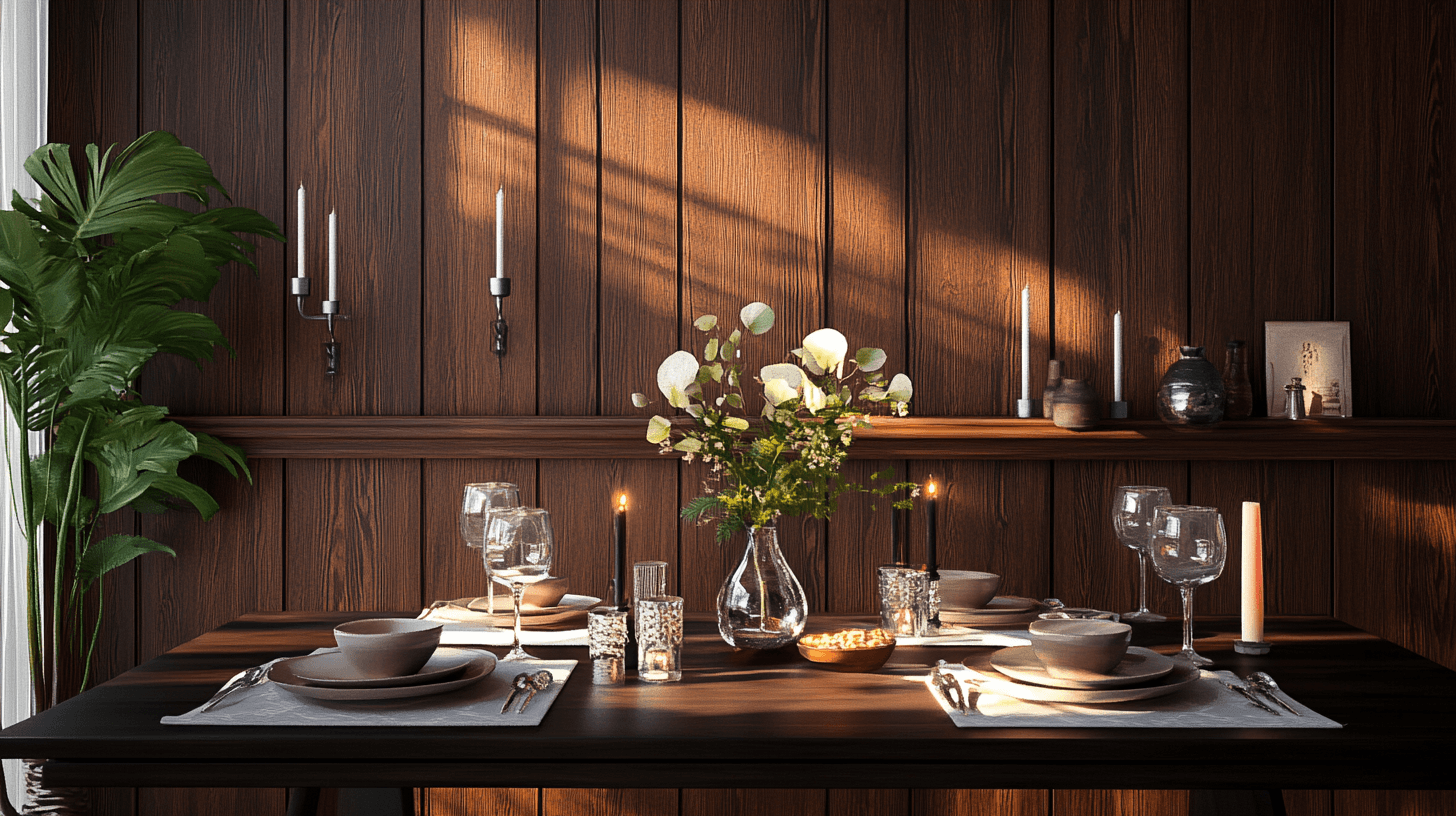 Decoración con elementos de madera oscura: marcar acentos