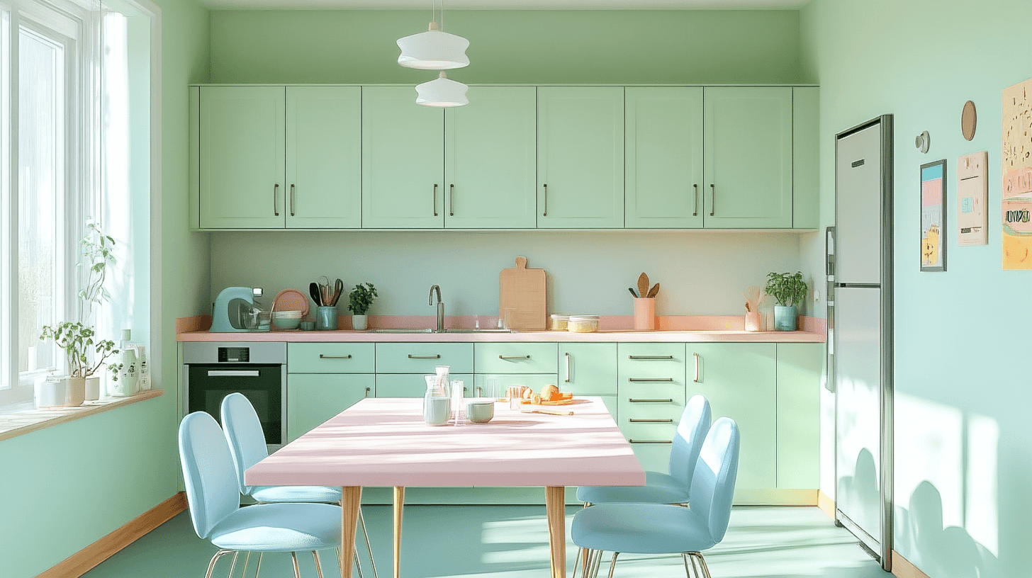 Cocina y comedor: Tonos pastel frescos para más alegría de vivir