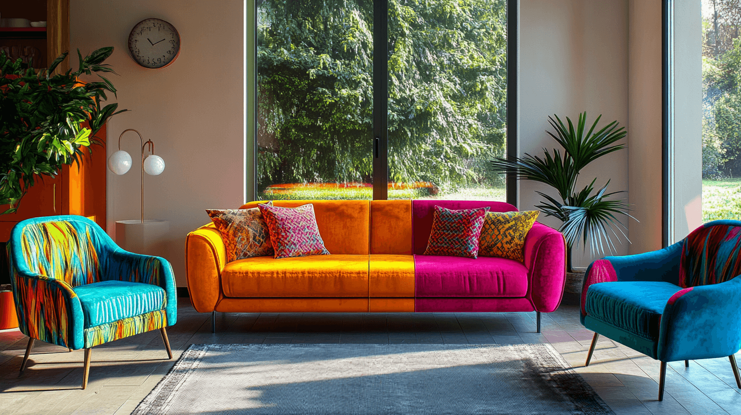 Elección de muebles con colores fuertes