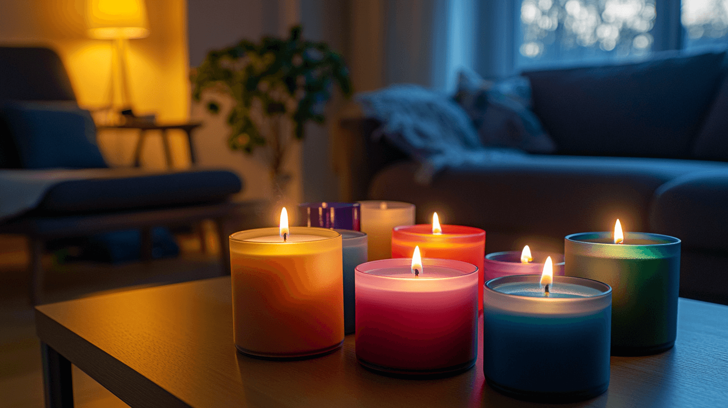 Velas de colores: Toques coloridos para tu sala de estar