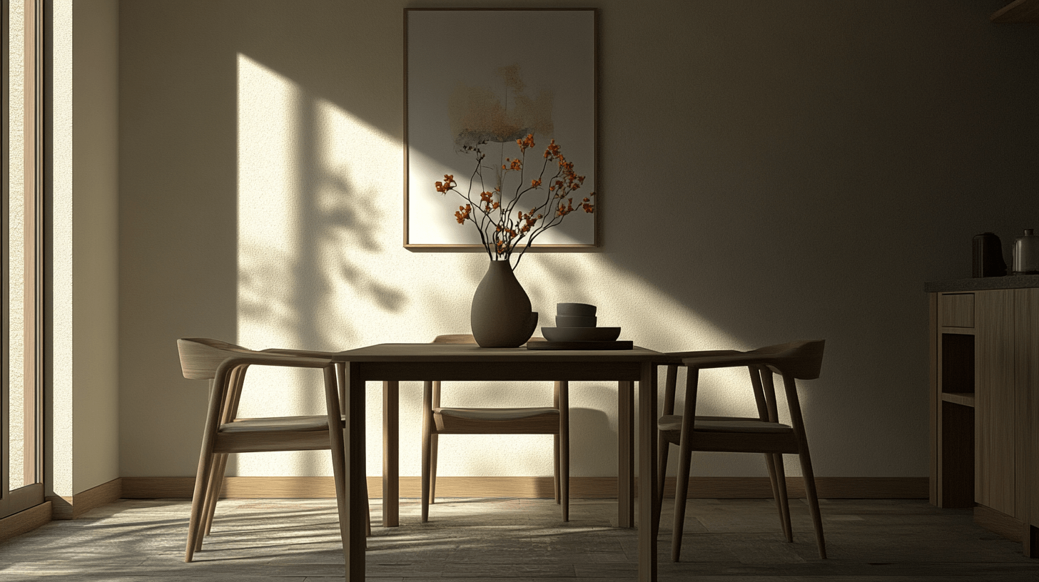 Decoración en el comedor minimalista