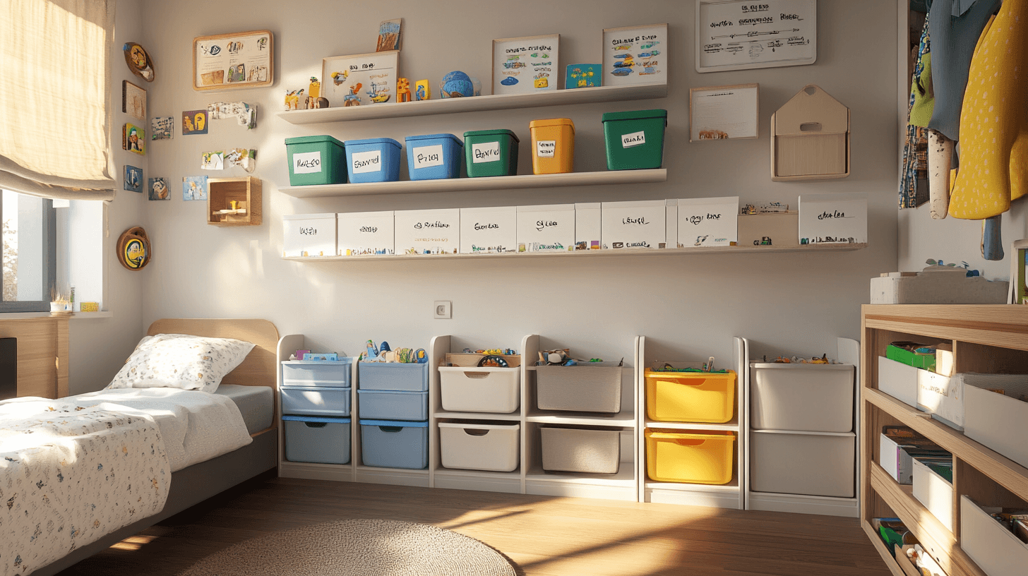 Soluciones de almacenamiento efectivas para un cuarto de niños ordenado