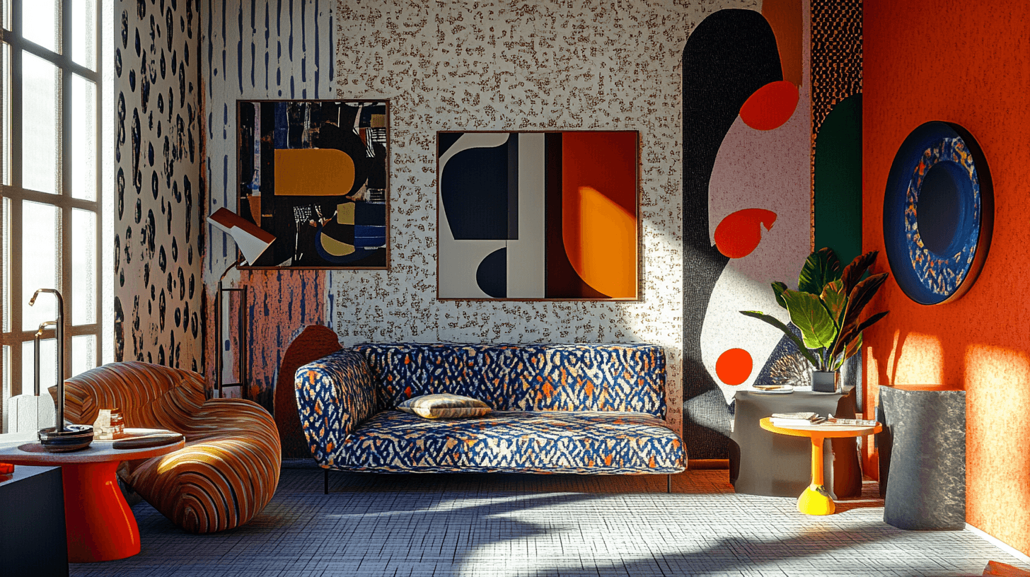 Elementos decorativos en estilo posmoderno