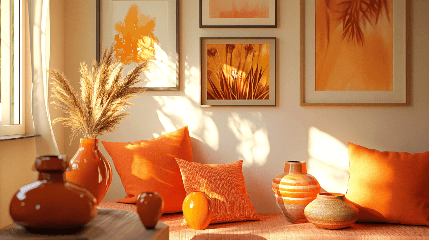Acentos decorativos en naranja