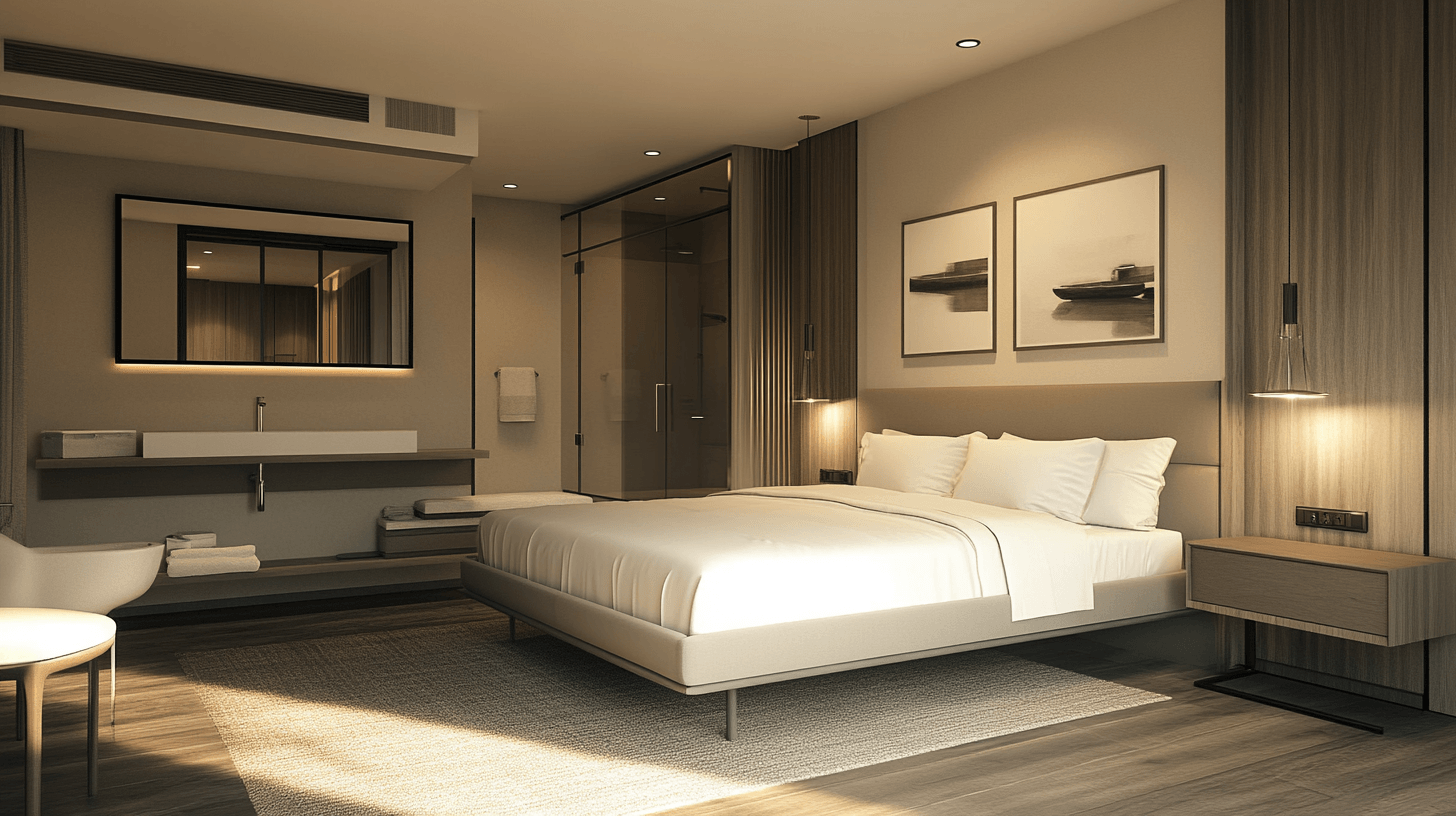 Ideas de diseño para un dormitorio armonioso con baño en suite