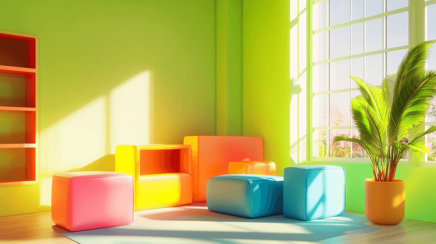 Muebles de neón: Una declaración en la habitación infantil